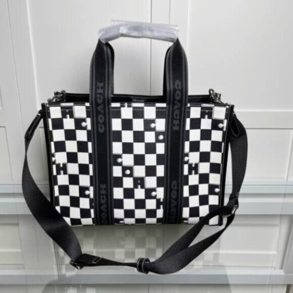 COACH Smith Tote With Checkerboard Print - Picture 1 of 8